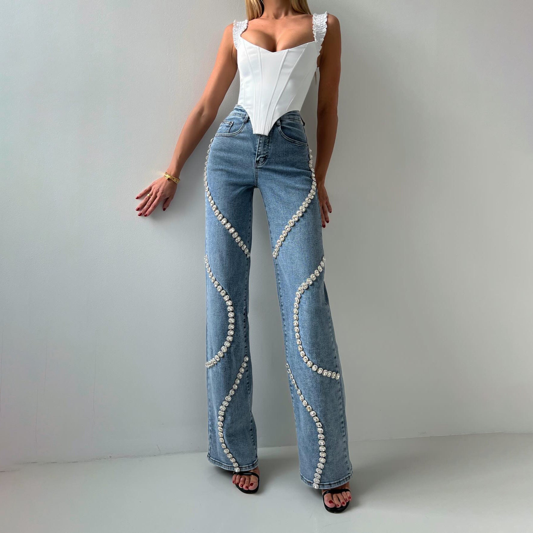 Rhine Stone Denim Jeans