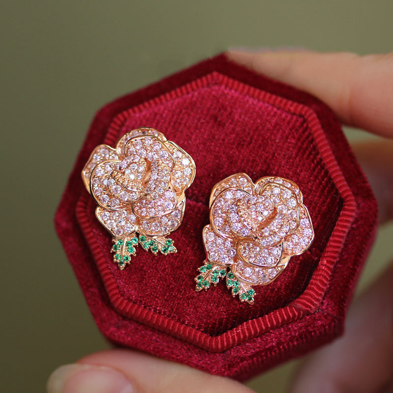 Crystal Rose Earrings