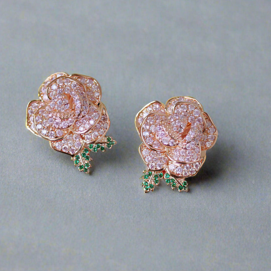 Crystal Rose Earrings