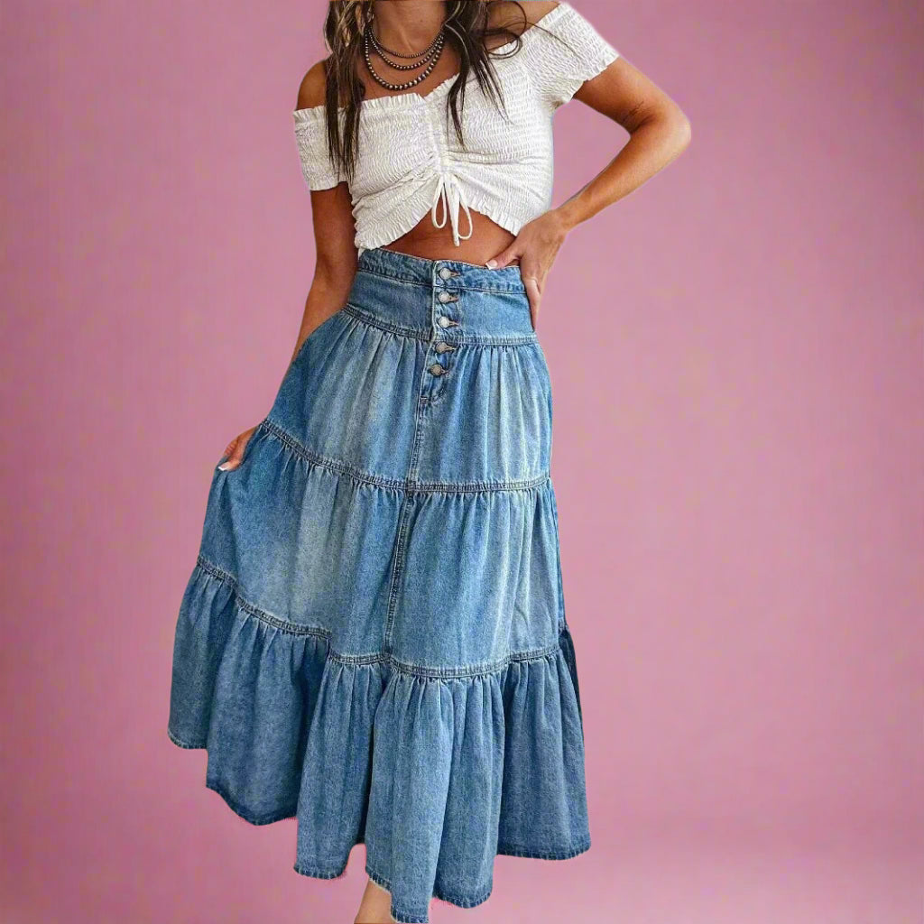 Boho Indigo Skirt