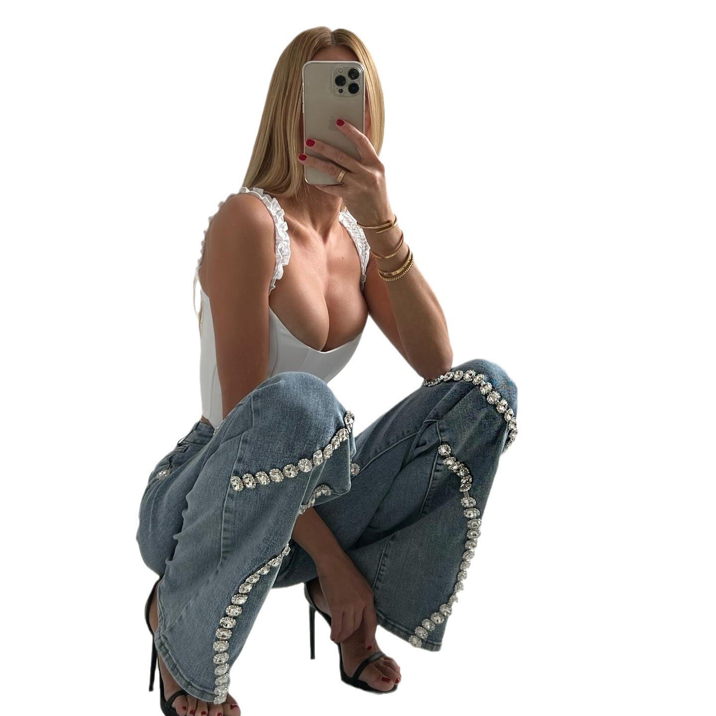 Rhine Stone Denim Jeans