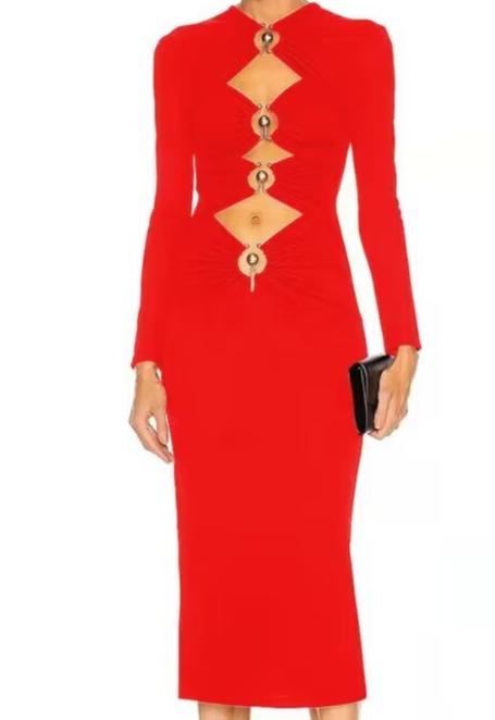 Open Hoop Bandage Dress