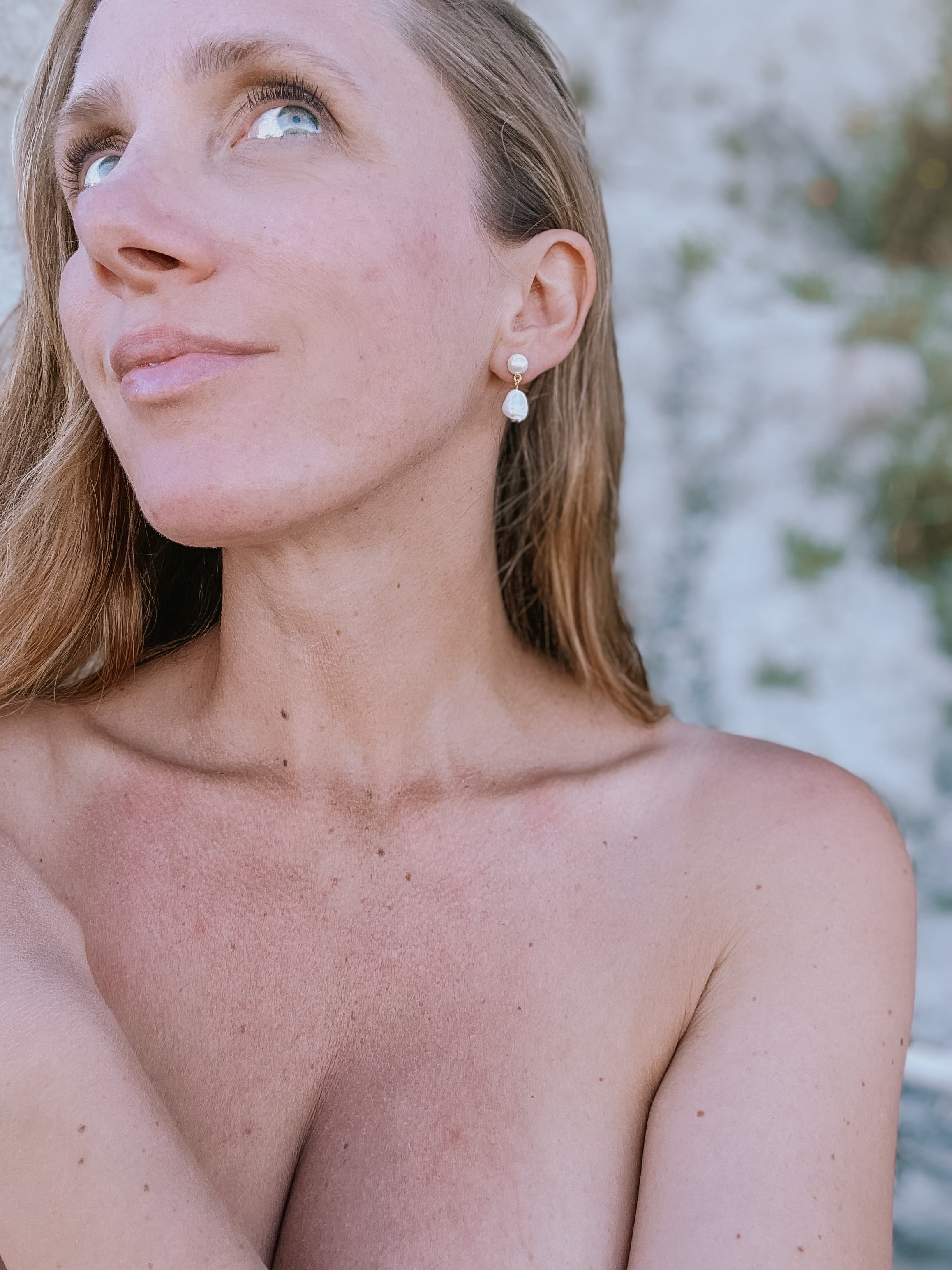 June Double Pearl Studs