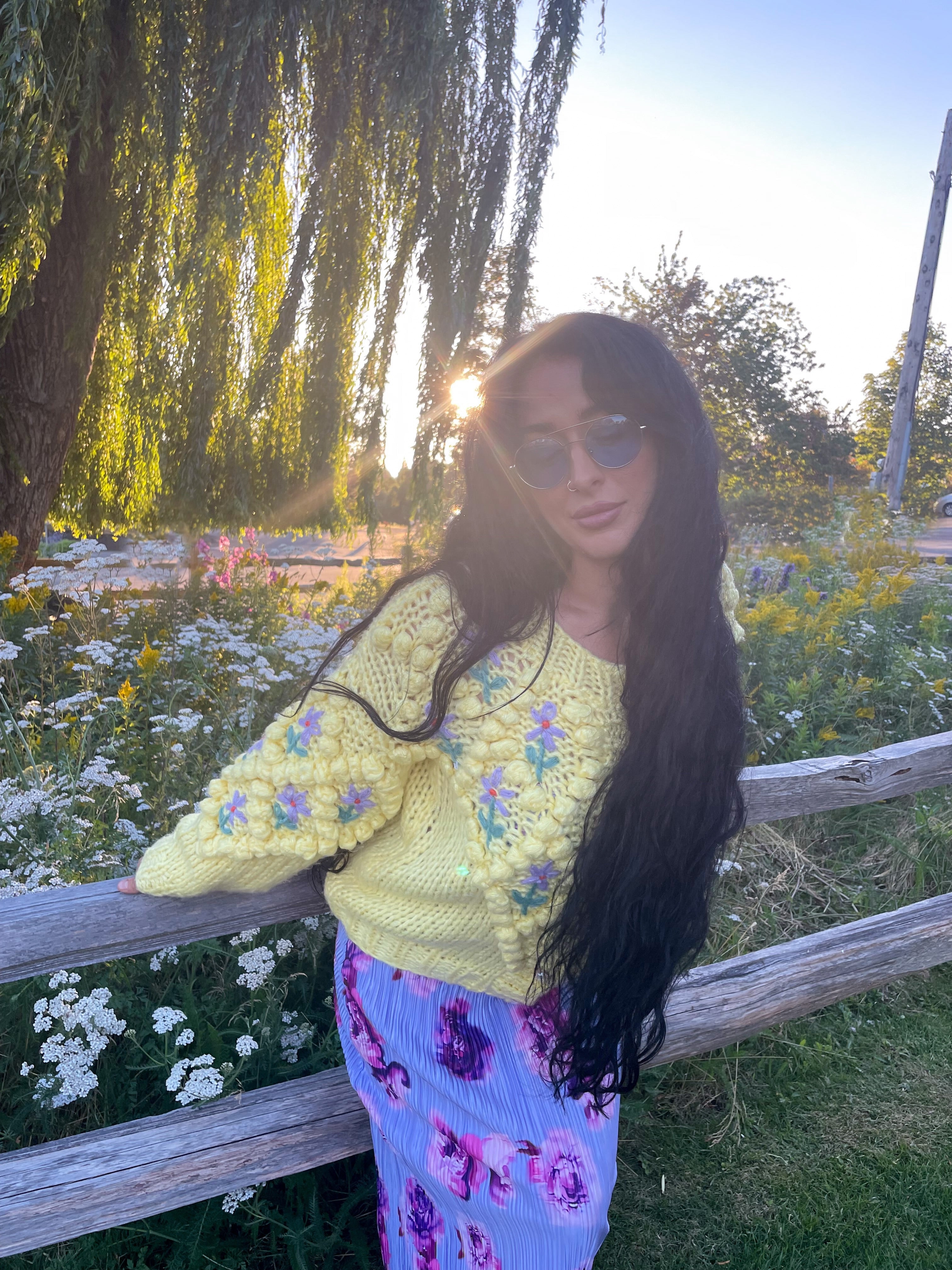 Daphne Bouquet Hand Knit Cardigan