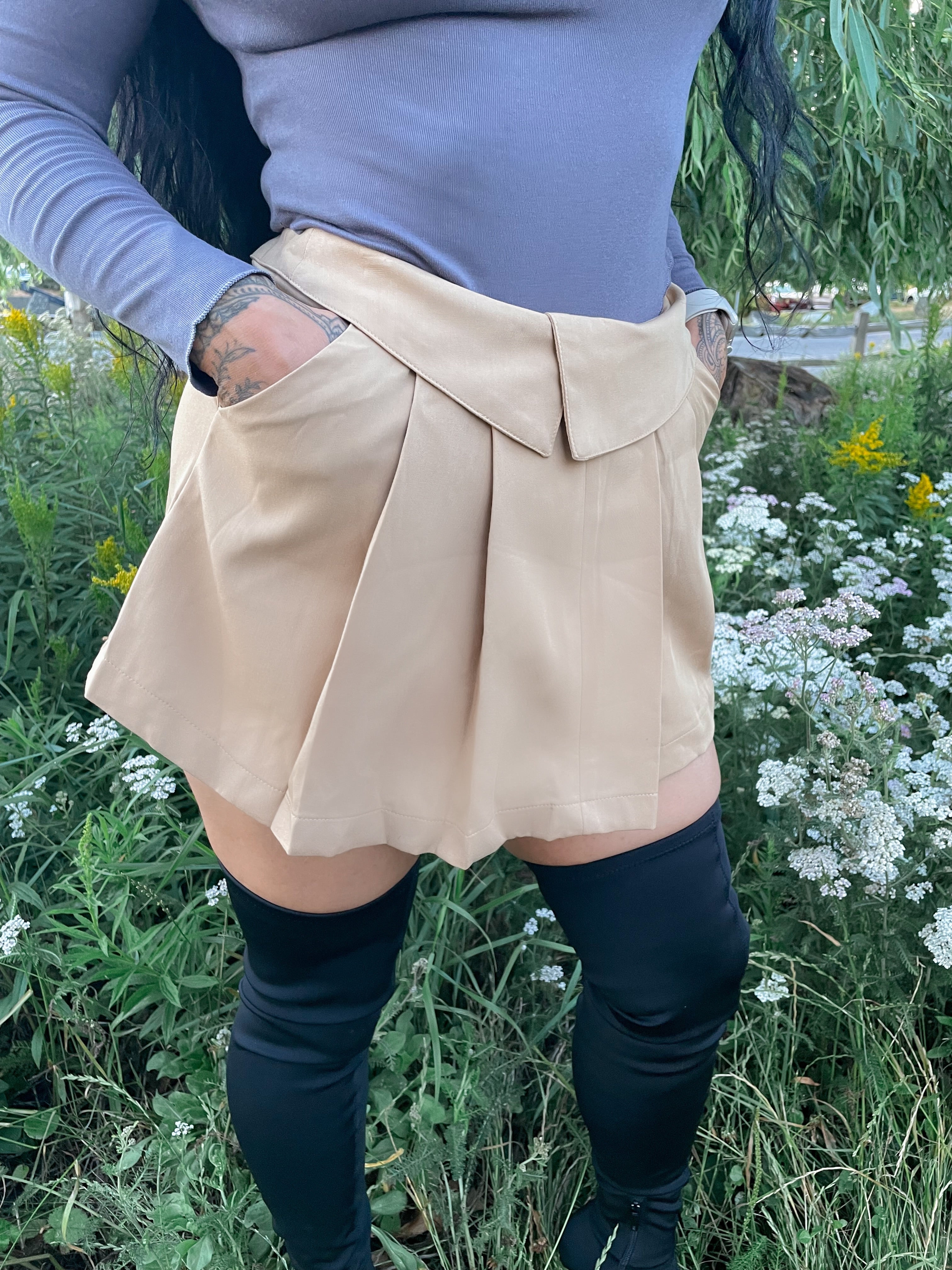Serena V Pleated Skirt