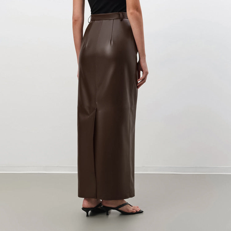 Down Under Vegan Leather Maxi Skirt