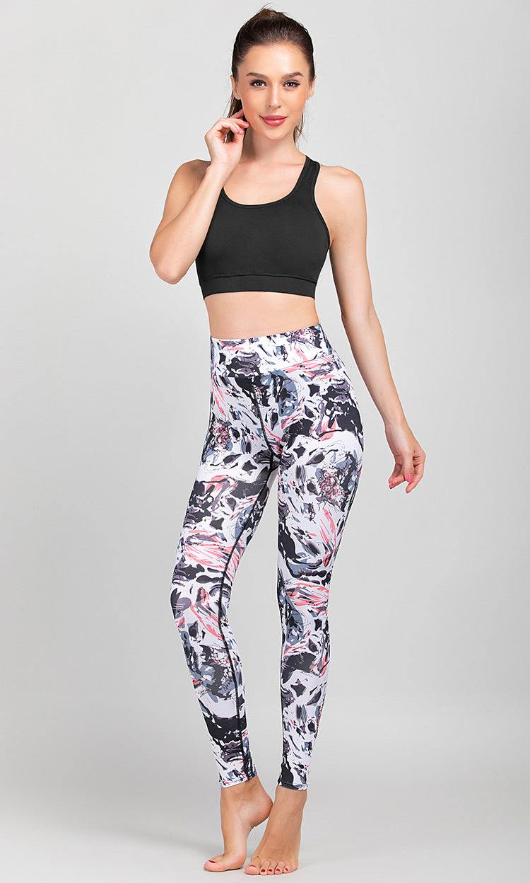 Print yoga running pants