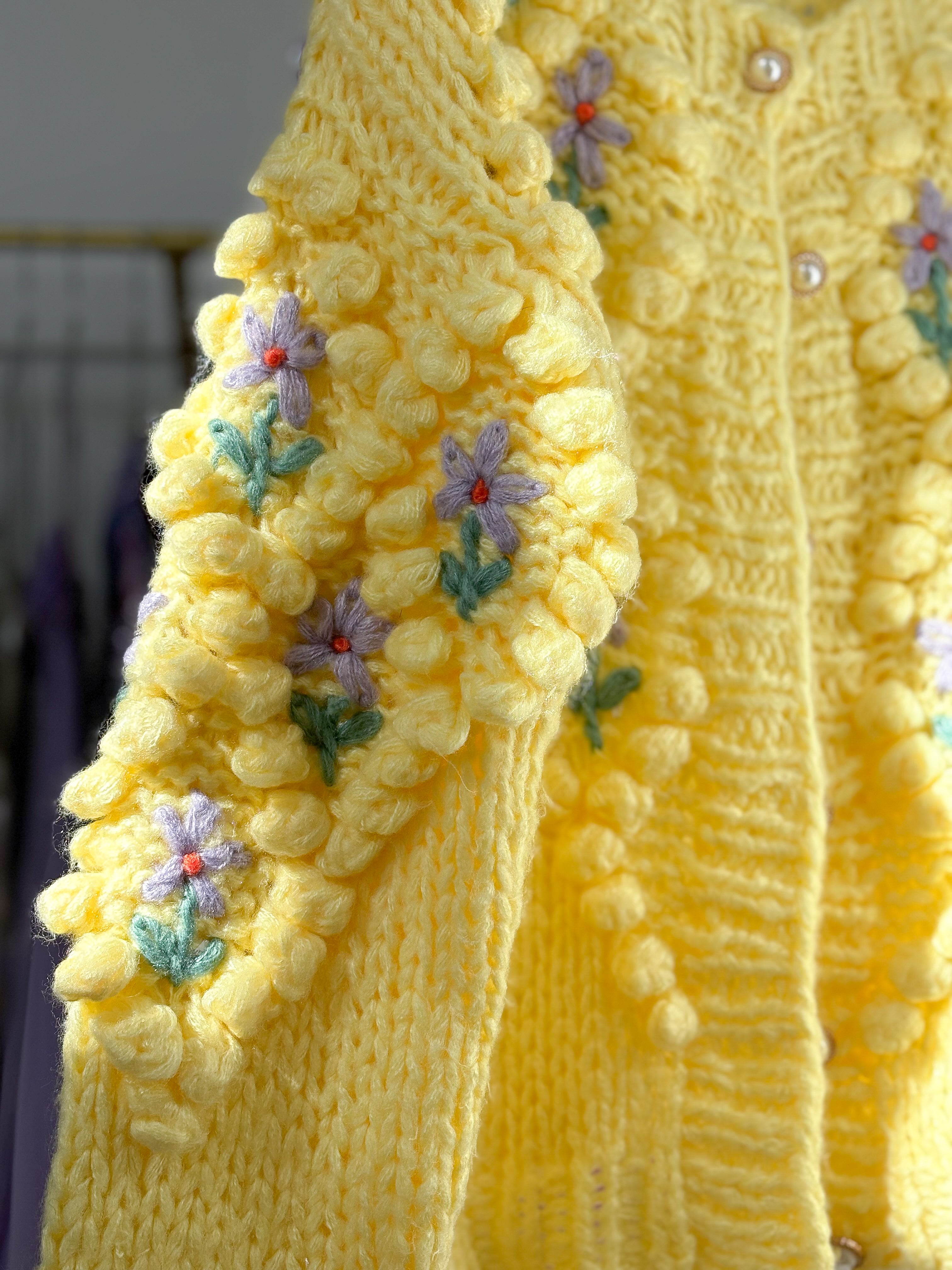Daphne Bouquet Hand Knit Cardigan