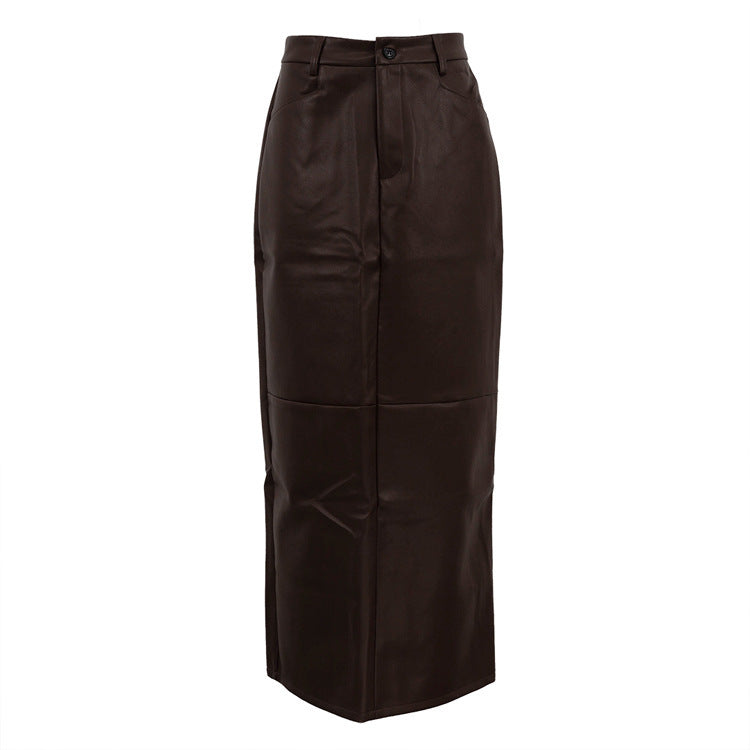 Down Under Vegan Leather Maxi Skirt