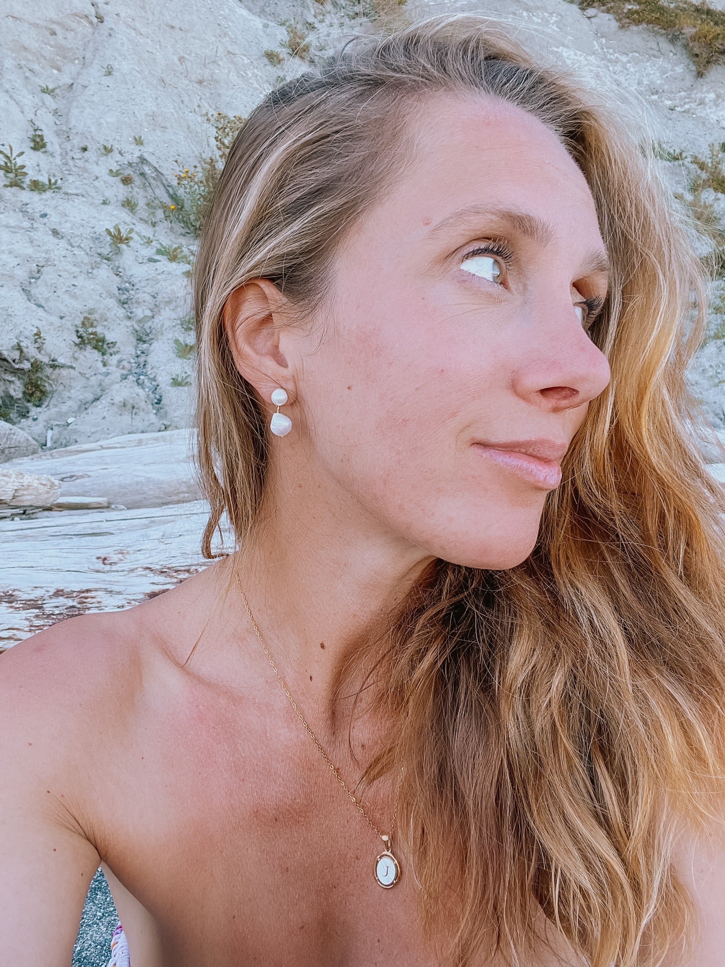June Double Pearl Studs