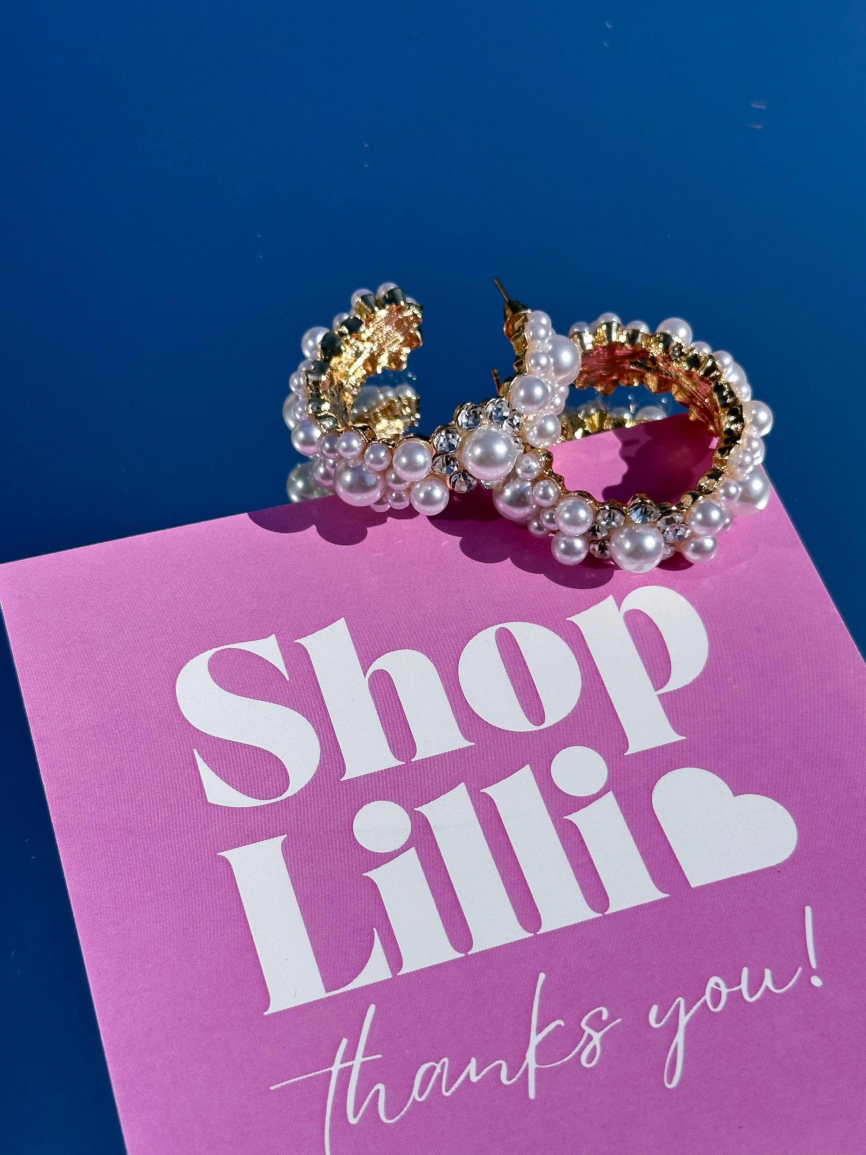Starlight Pearl Hoops