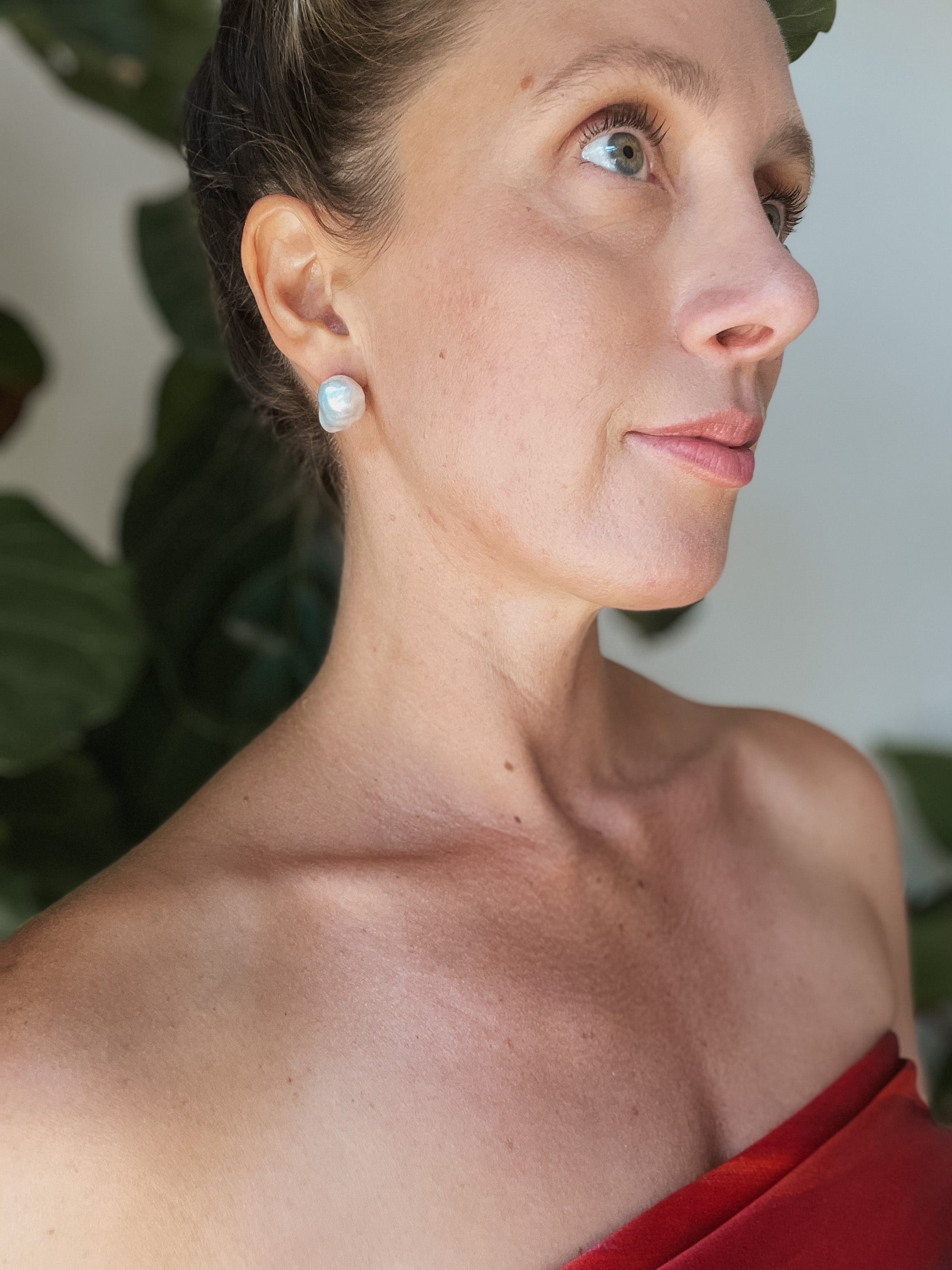 Ornamental Baroque Pearl Studs