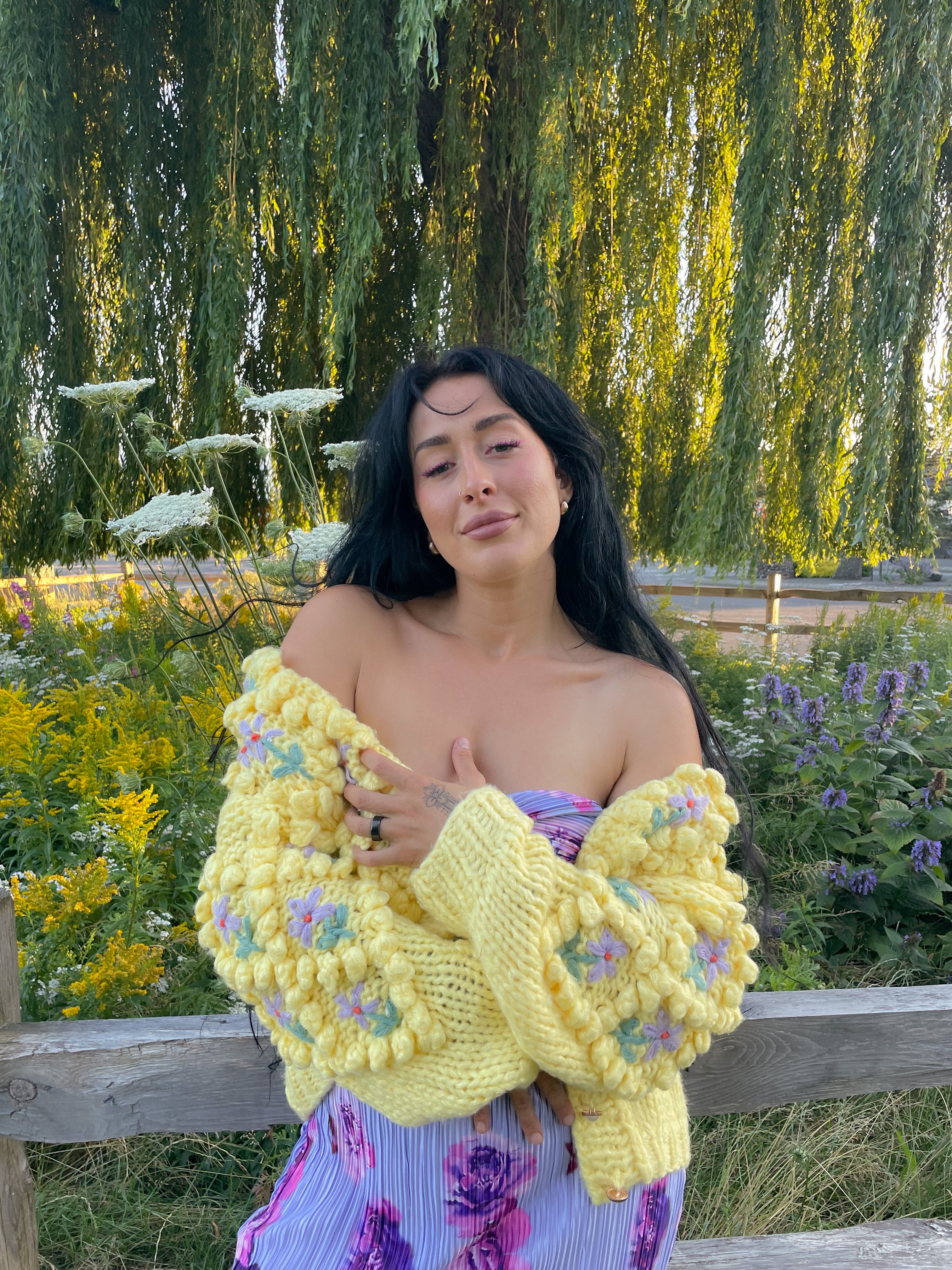 Daphne Bouquet Hand Knit Cardigan