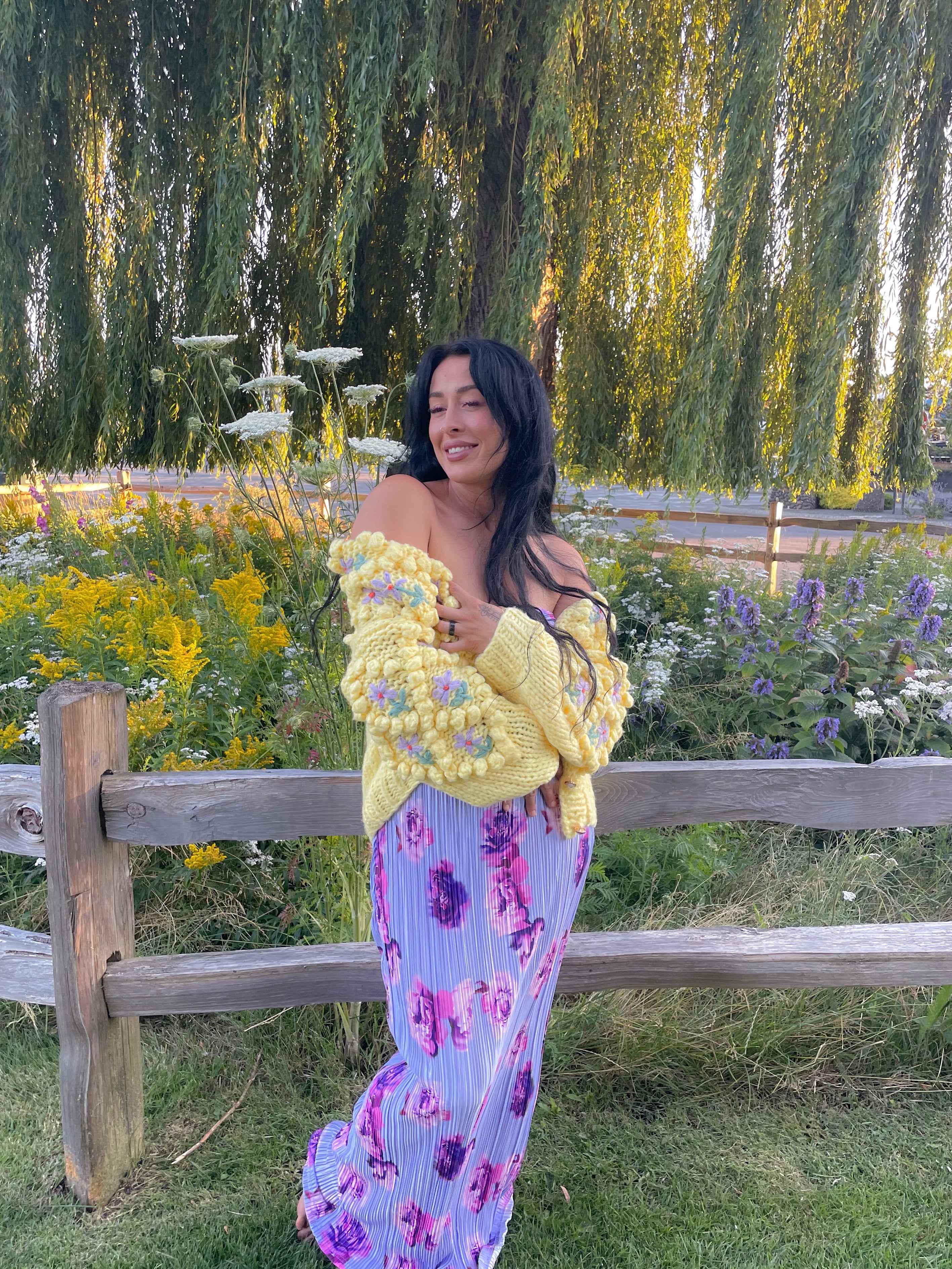 Daphne Bouquet Hand Knit Cardigan