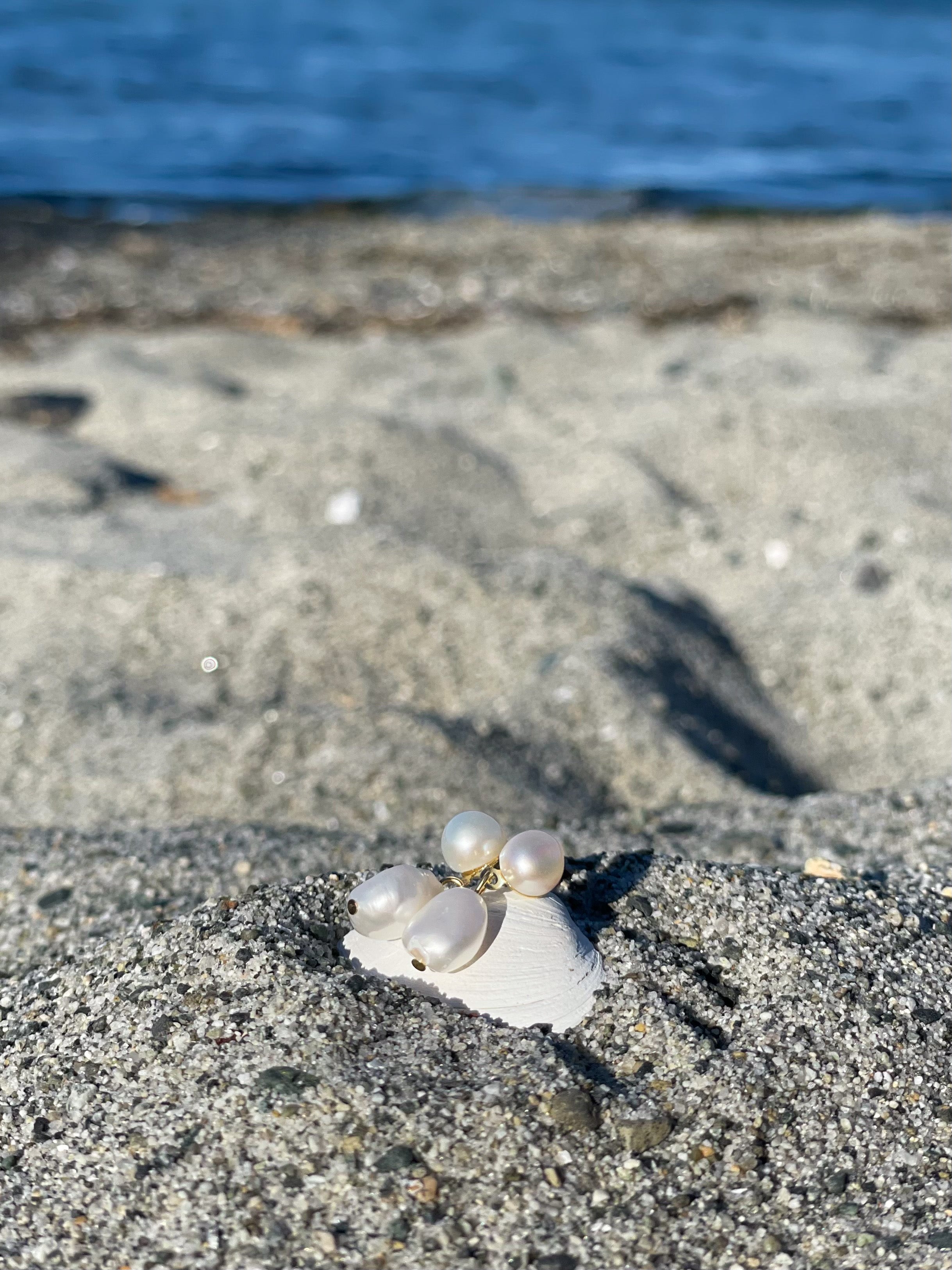 June Double Pearl Studs