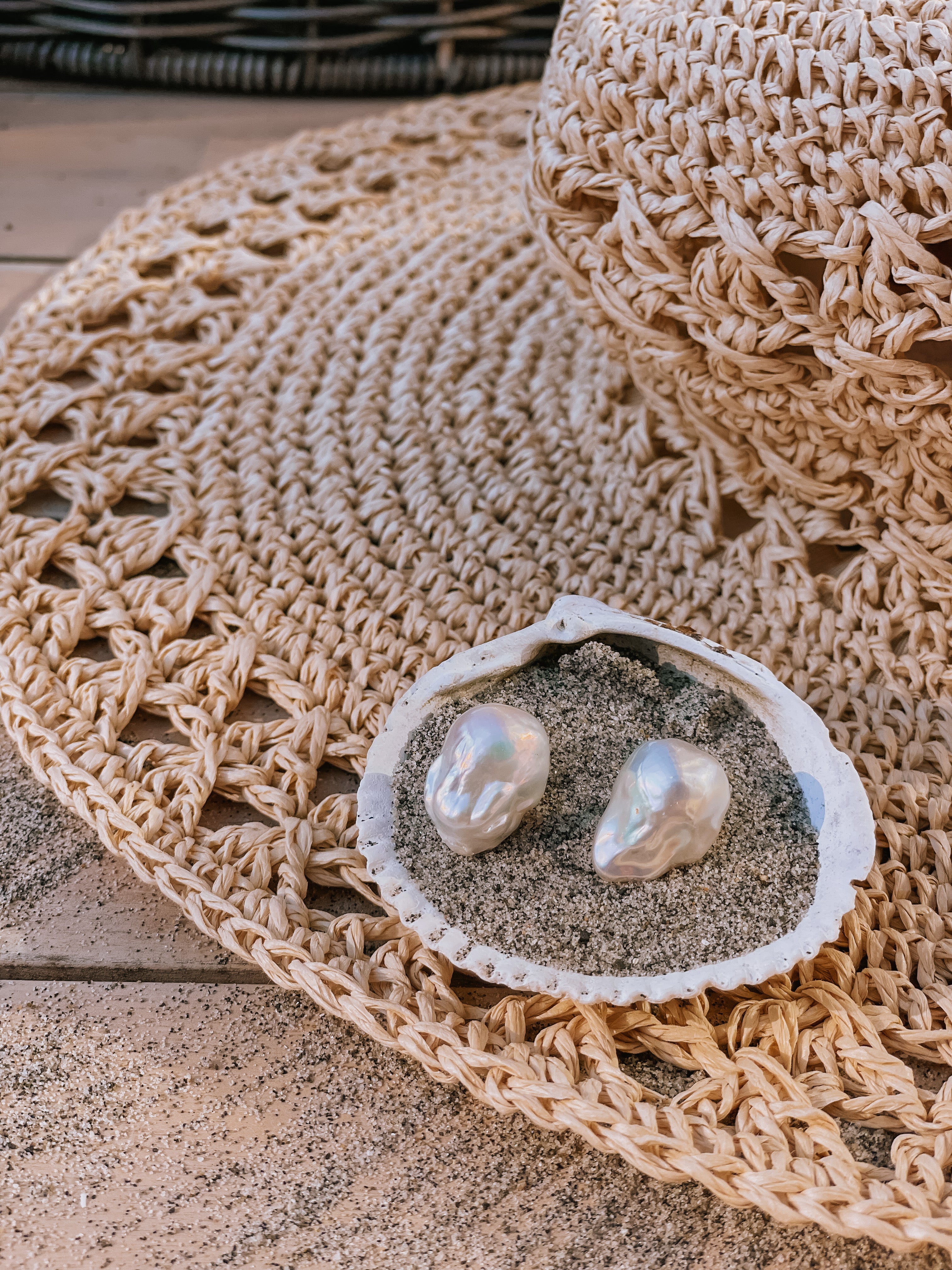 Ornamental Baroque Pearl Studs