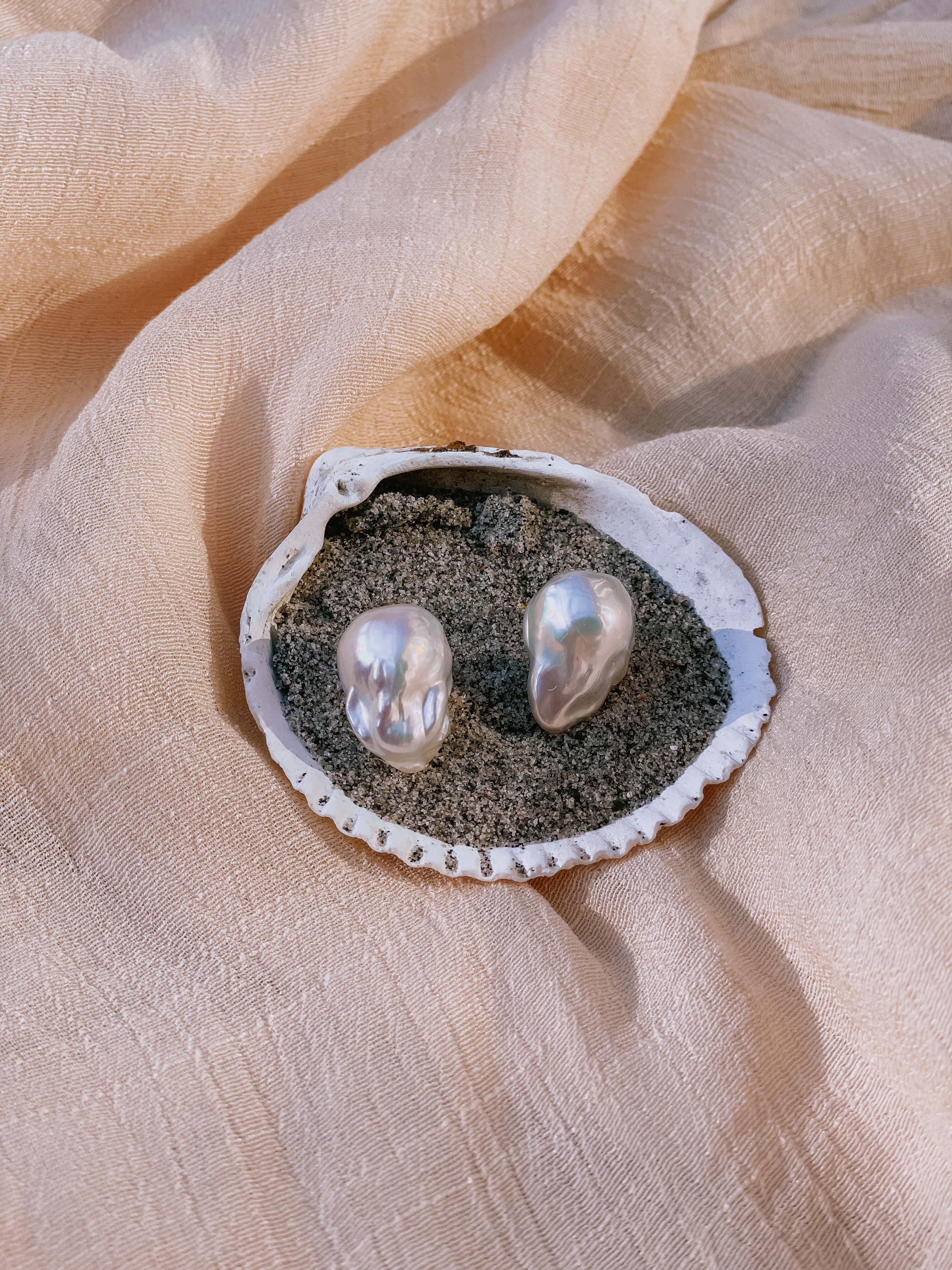 Ornamental Baroque Pearl Studs