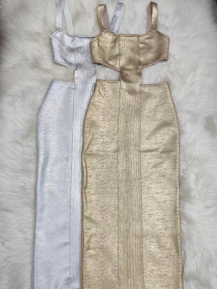 Wink Metallic Bandage Dress