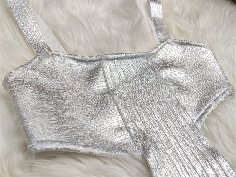 Wink Metallic Bandage Dress