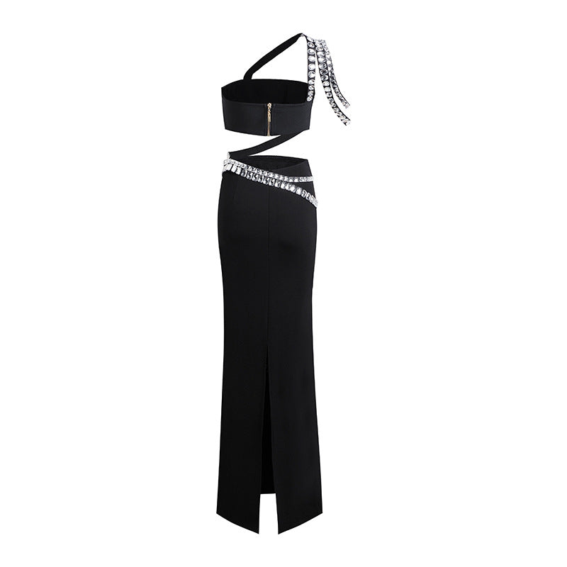 Pave Draped Crystal Gown